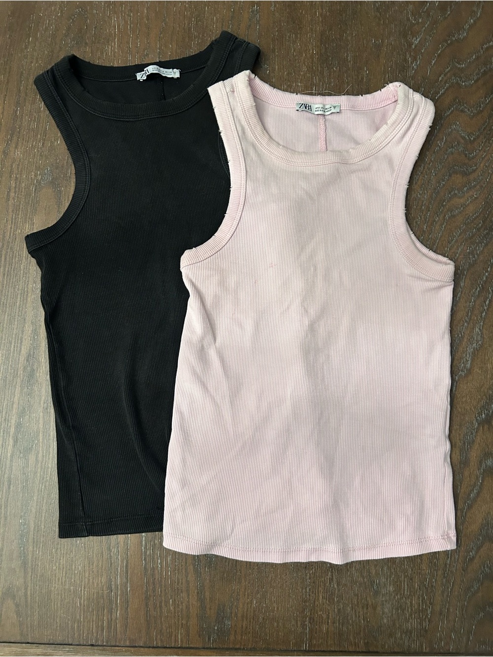 Zara Ribbed Tanks โ Light Pink and Black